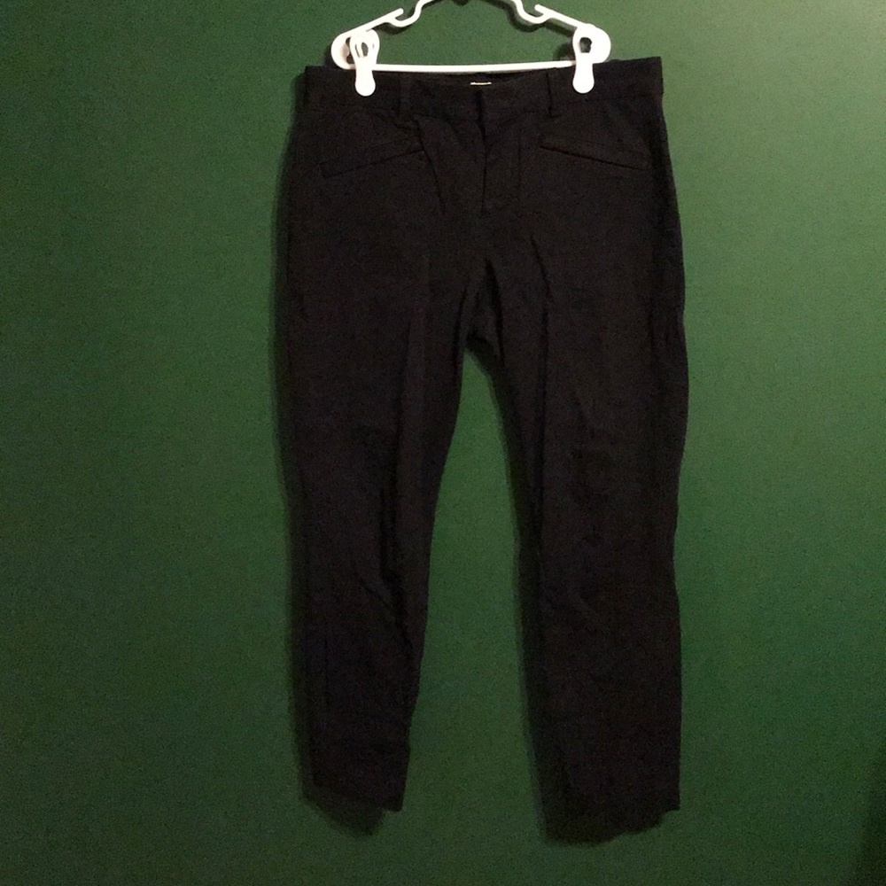 Black Ankle Length Skinny Slacks